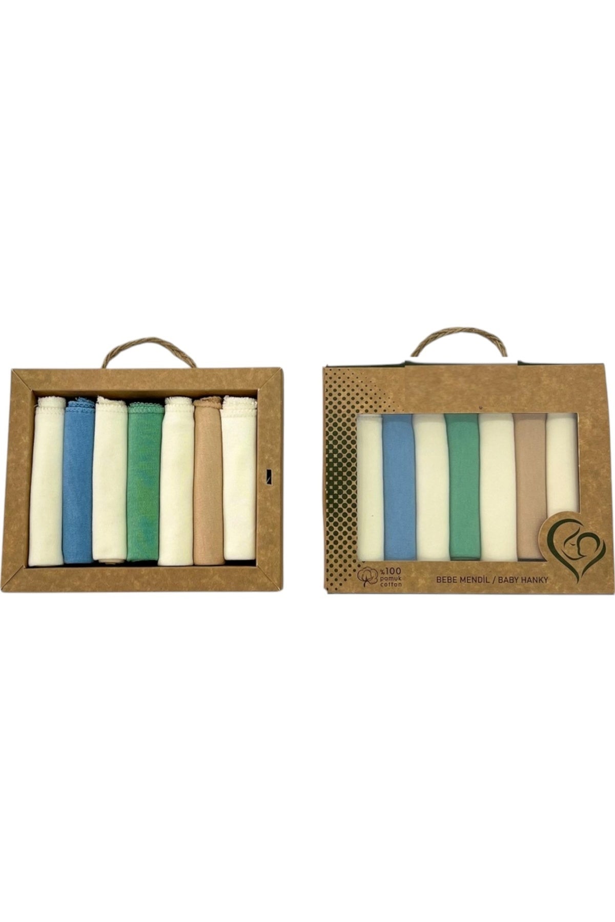 %100 Pamuk Bebek Ağız Mendili 7’li – Craft Kutu Hediyelik Set
