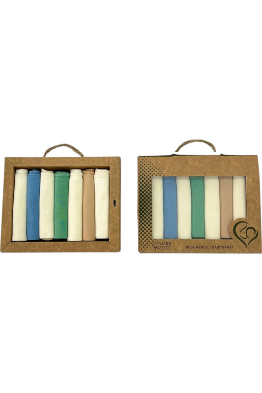 %100 Pamuk Bebek Ağız Mendili 7’li – Craft Kutu Hediyelik Set