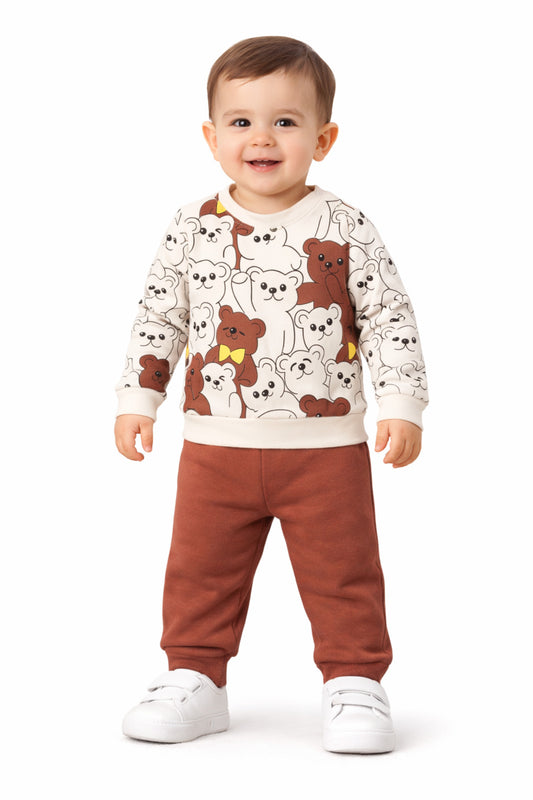 Meraklı Ayı Ailesi Erkek Bebek Takım (9 Ay / 12 Ay / 18 Ay)